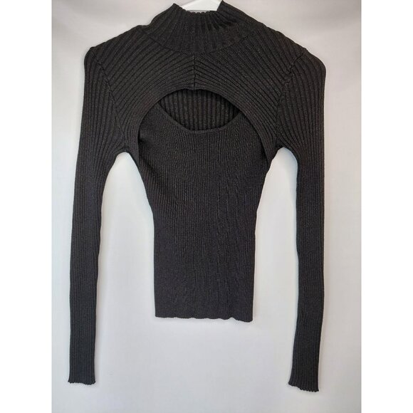 Women's Ribbed Knit Open Back Sweater Top xs - Picture 1 of 13